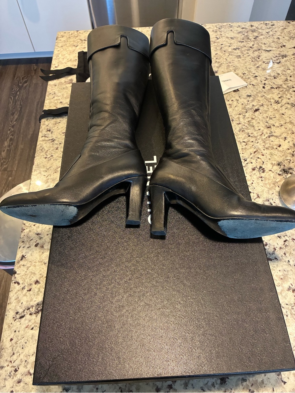 Chanel High Boots With Fold Over At The Top - Picture 9 of 11
